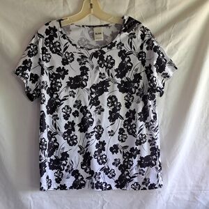 Blair Black Floral Print White Blouse